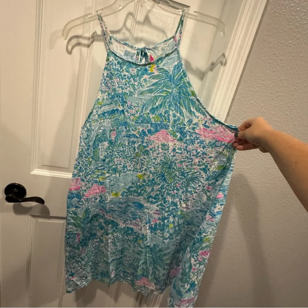 Lilly Pulitzer XL Margot Sunshine City Gustavia Green Swing‎ Mini Dress NWOT - Picture 4 of 9